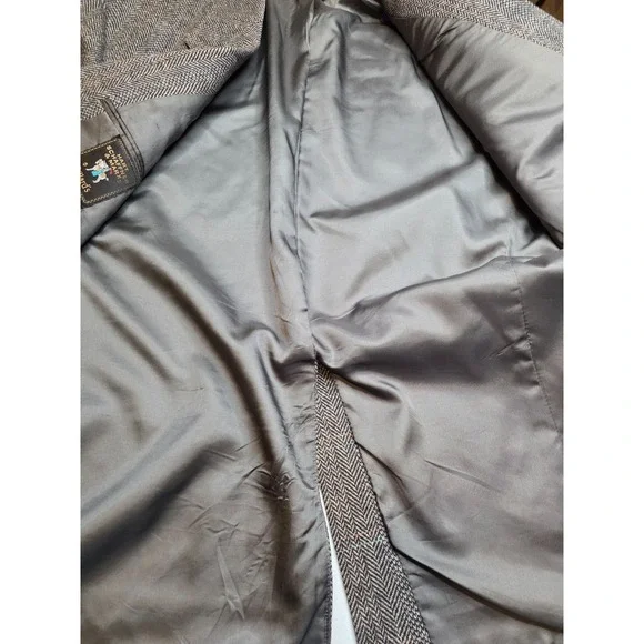 Hart Schaffner Marx Tweed Blazer Mens 48R Gray Wool Sports Coat Jacket 2 Buttons